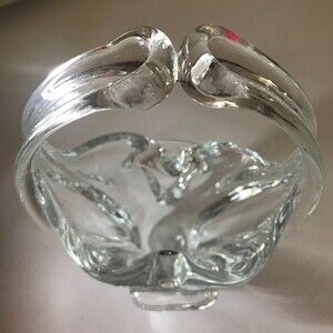 Vintage Clear Murano Basket Ashtray/Trinket dish